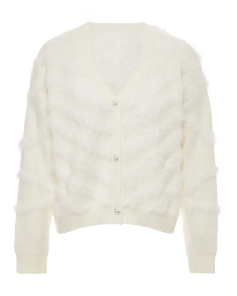 My Mo Strickjacke Frauen weiss Weiß