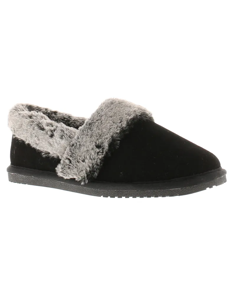 Hush Puppies Ariel Wildleder Damen Hausschuhe In Schwarz Schwarz