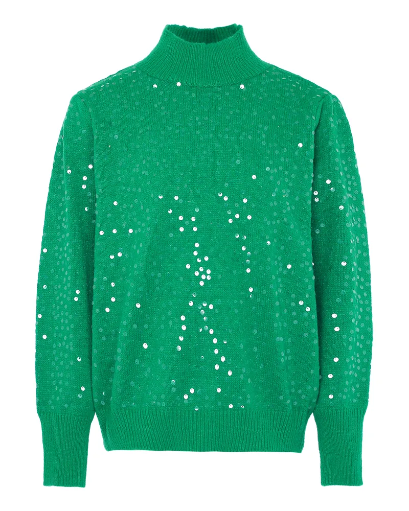 FAINA Strickpullover mit Pailletten Damen grün Grün
