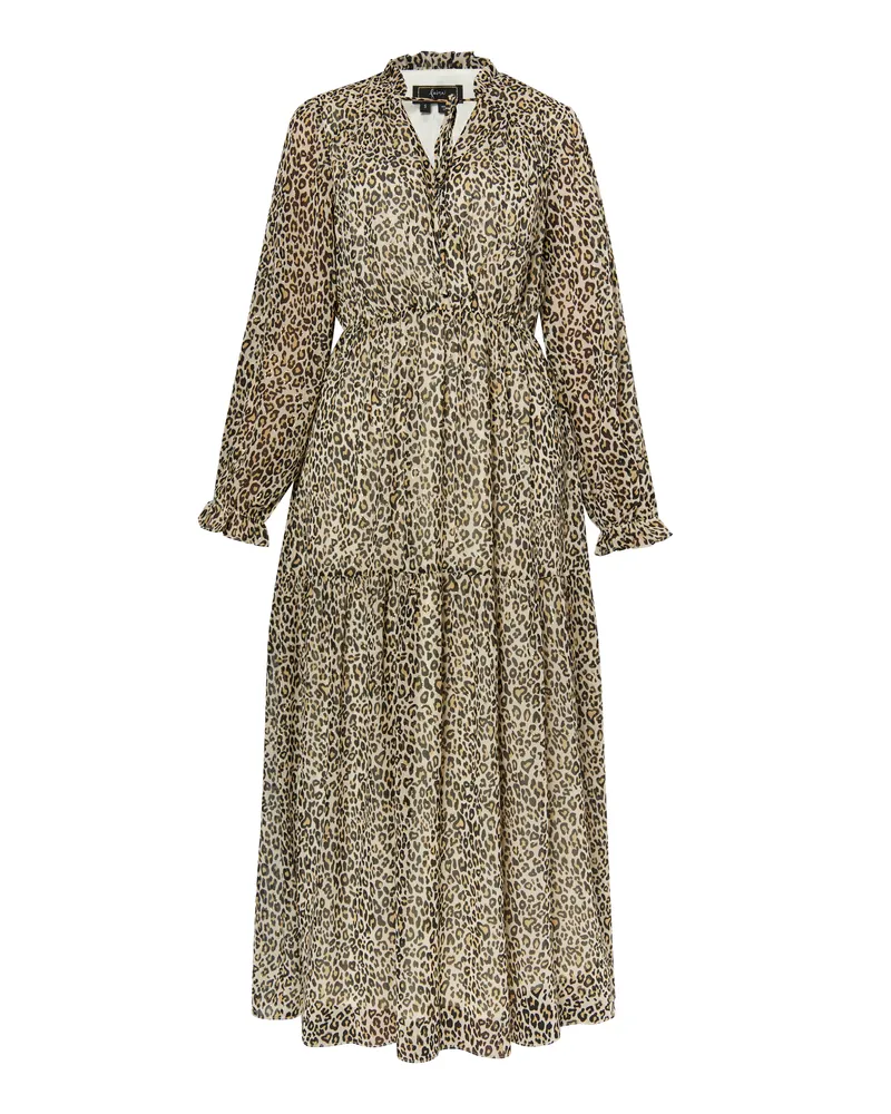 FAINA Maxikleid mit Leoprint Damen Hellbeige Mehrfarbig Beige