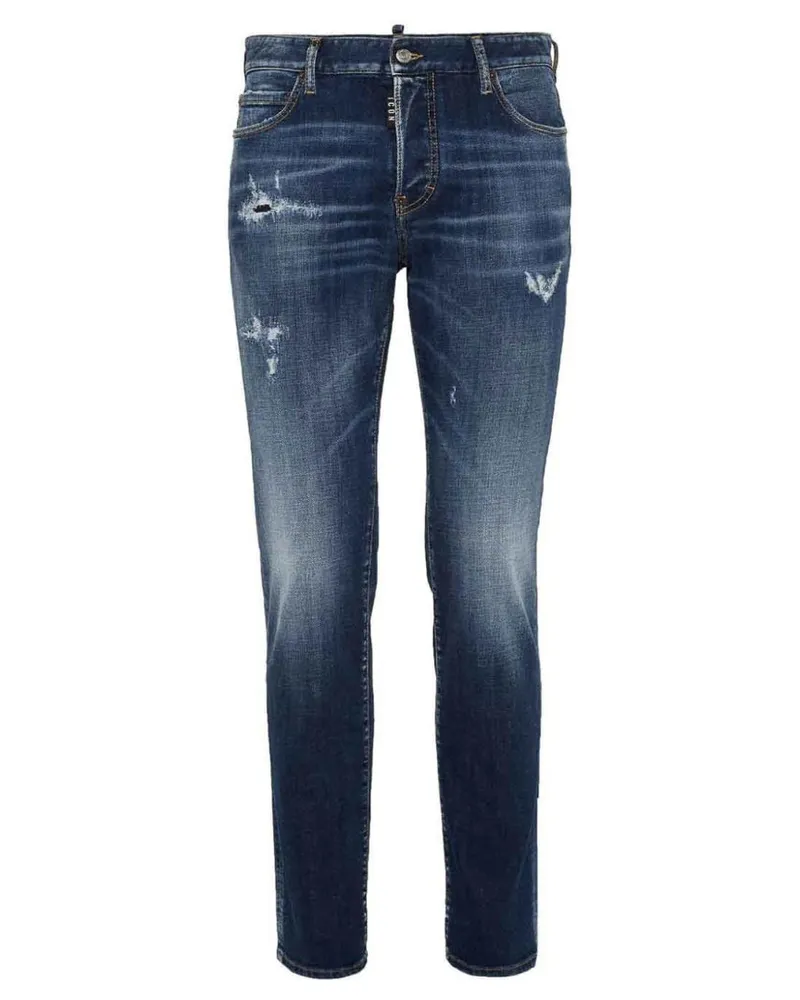 Dsquared2 Icon Jeans In Marineblau, Reguläre Passform Blau