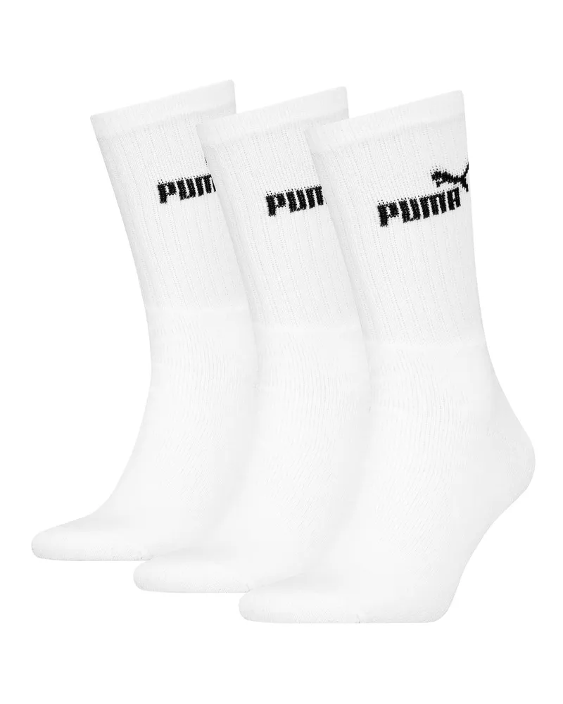 Puma Socken für Herren/Damen Unisex(3er-Pack) (Weiß Weiß