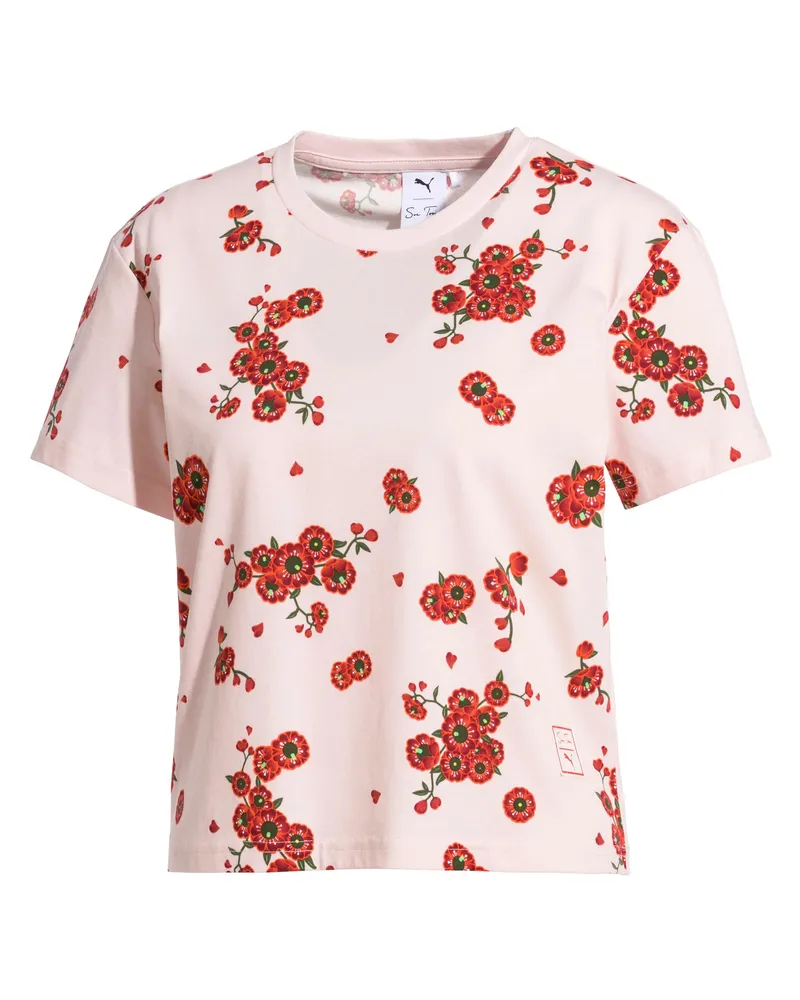 Puma x Sue Tsai Womens T-Shirt überall über Druckt-Shirt Pink 578221 99 Rosa