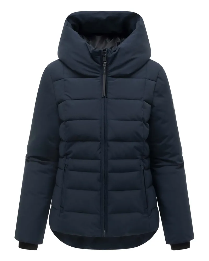 NAVAHOO Damen Steppjacke Stepptänzchen mit Kapuze Blau