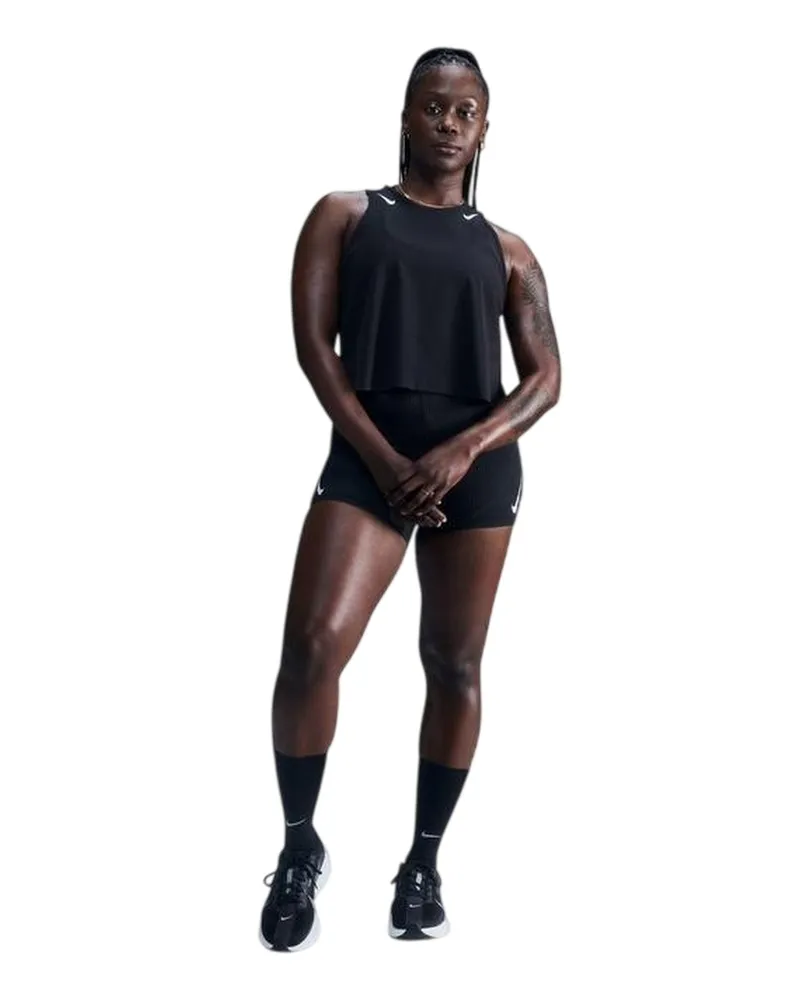 Nike Ärmelloses Oberteil für Damen, kurz geschnitten (Schwarz Schwarz