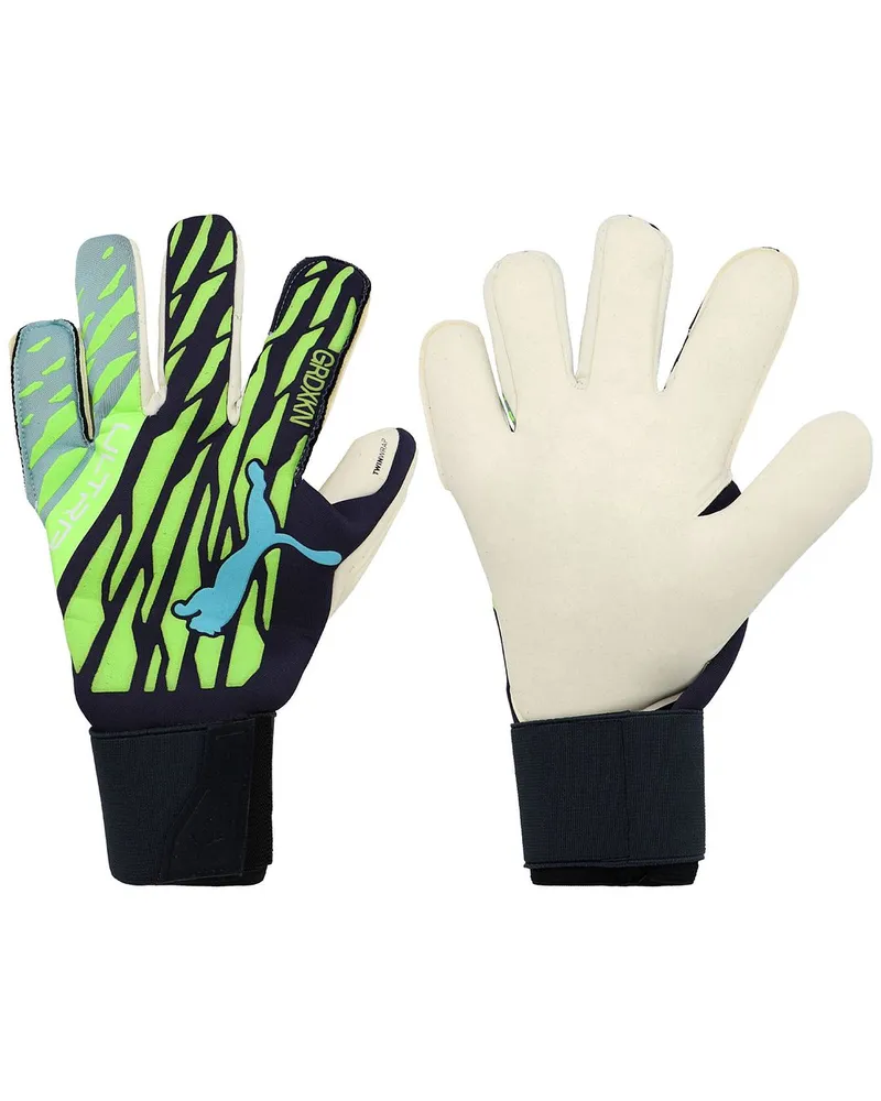 Puma Ultra Grip 1 Hybrid Pro Game On Herren Grün/Schwarz Torwarthandschuhe Schwarz