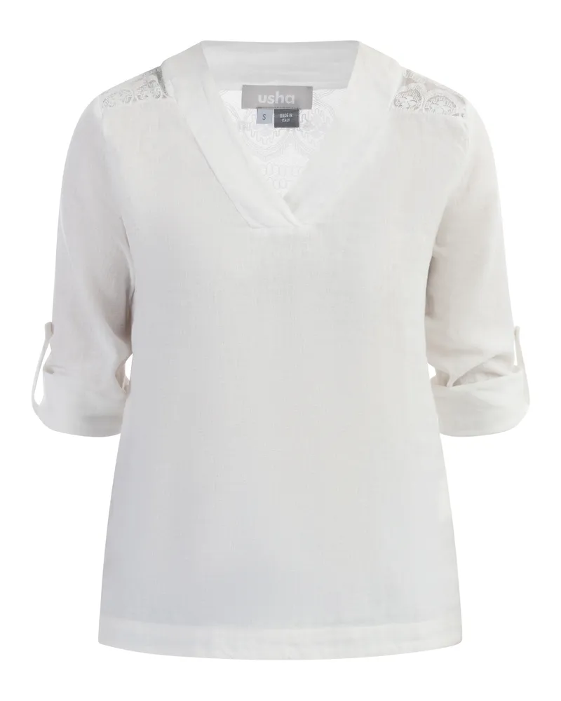 Usha Blusenshirt mit Spitze Damen weiss Weiß
