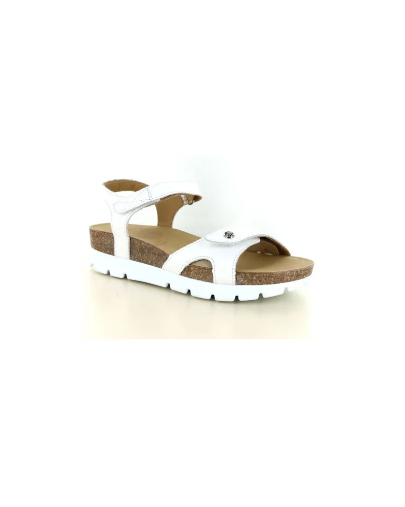 Panama Jack Sulia B1 Keilsandalen aus weißem Glattleder mit Plateau - Weiß Weiß