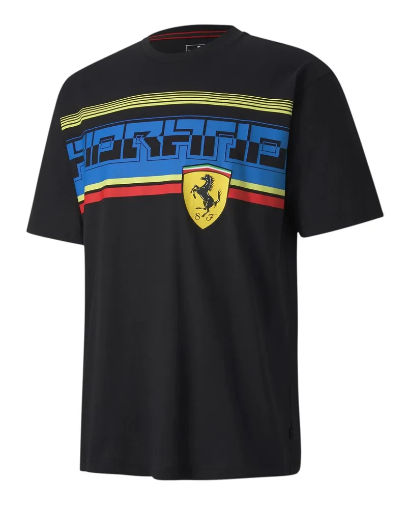 Puma Scuderia Ferrari Street Herren T-Shirt Graphic Logo Tee Black 596139 02 Schwarz