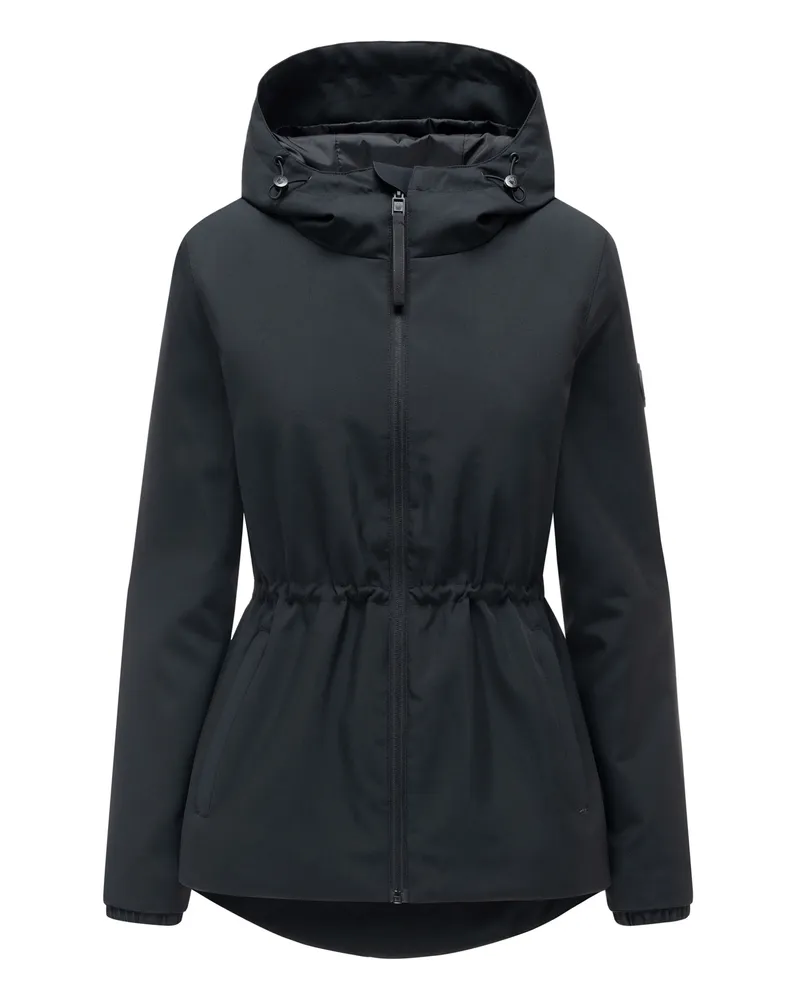 Marikoo Übergangsjacke "Katzilein" mit Kapuze - Schwarz Schwarz