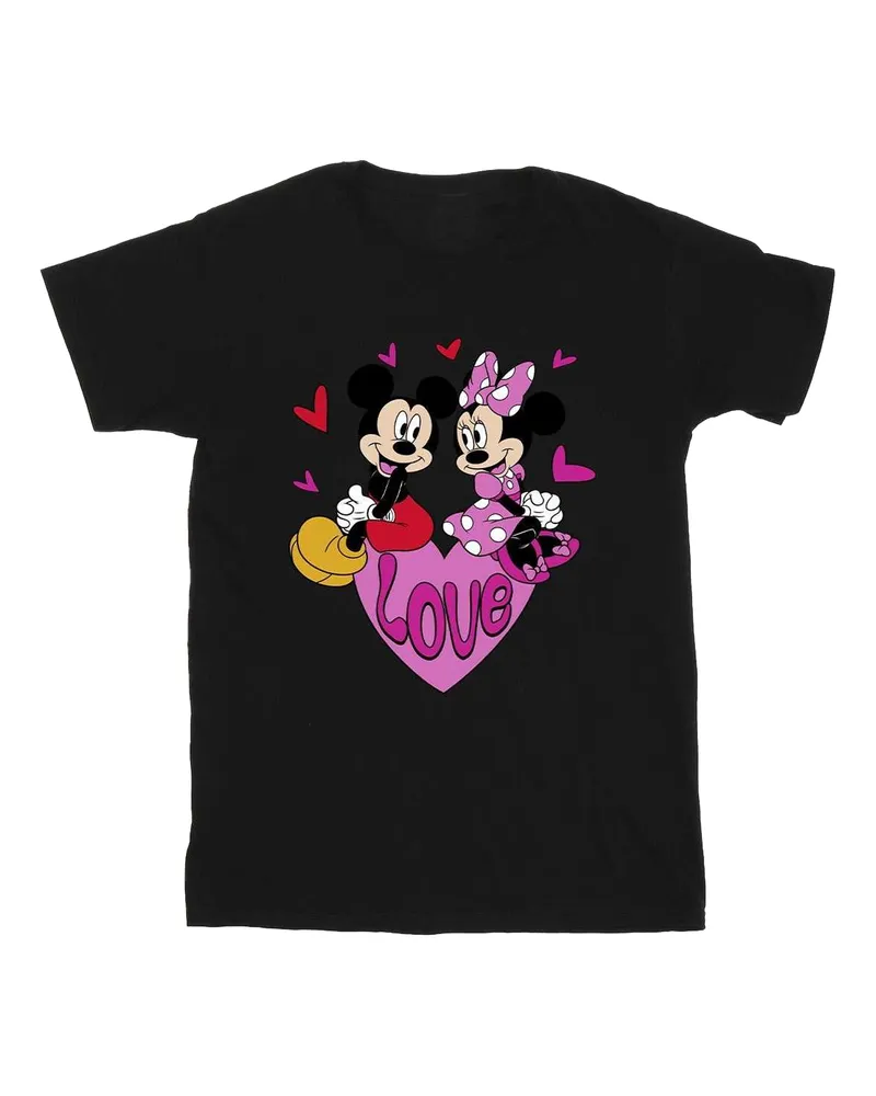Disney Love" T-Shirt für Herren (Schwarz Schwarz