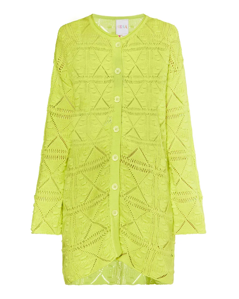 IZIA Langer Cardigan Damen Limette Limettengrün