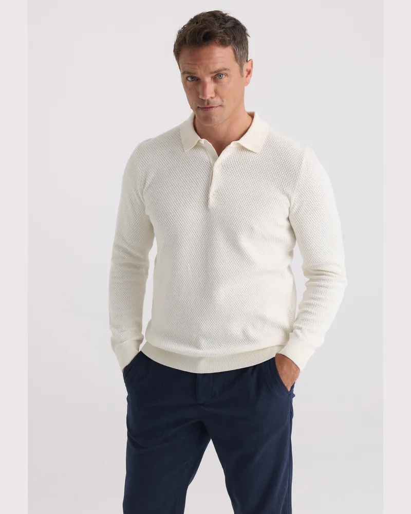 Felix Hardy Pullover Pullover Mit Polokragen Ecru