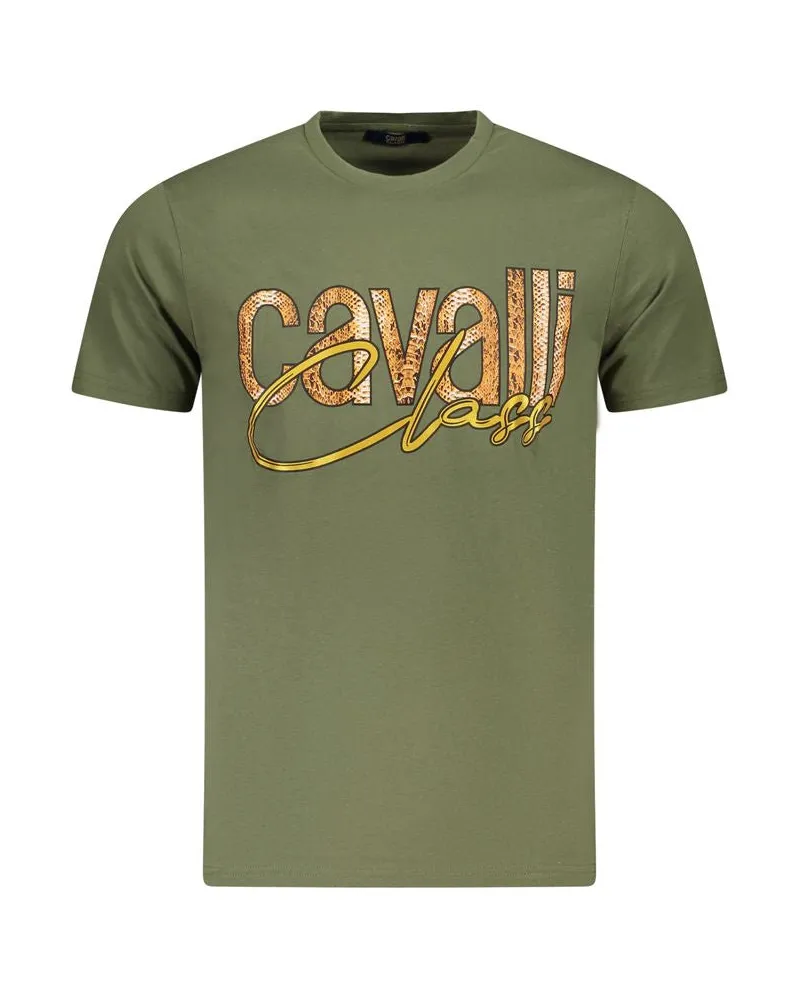 Roberto Cavalli Verde Baumwoll Herren T-Shirt Grün