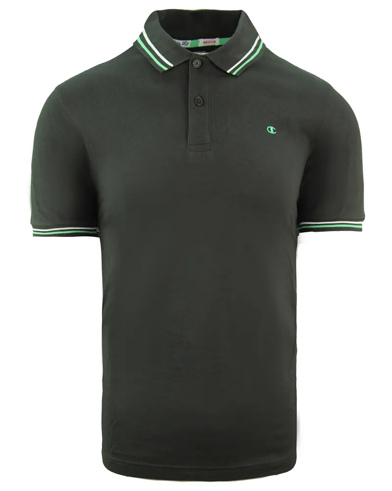 Champion Heritage Fit Mens Grey Polo Shirt Dunkelgrau