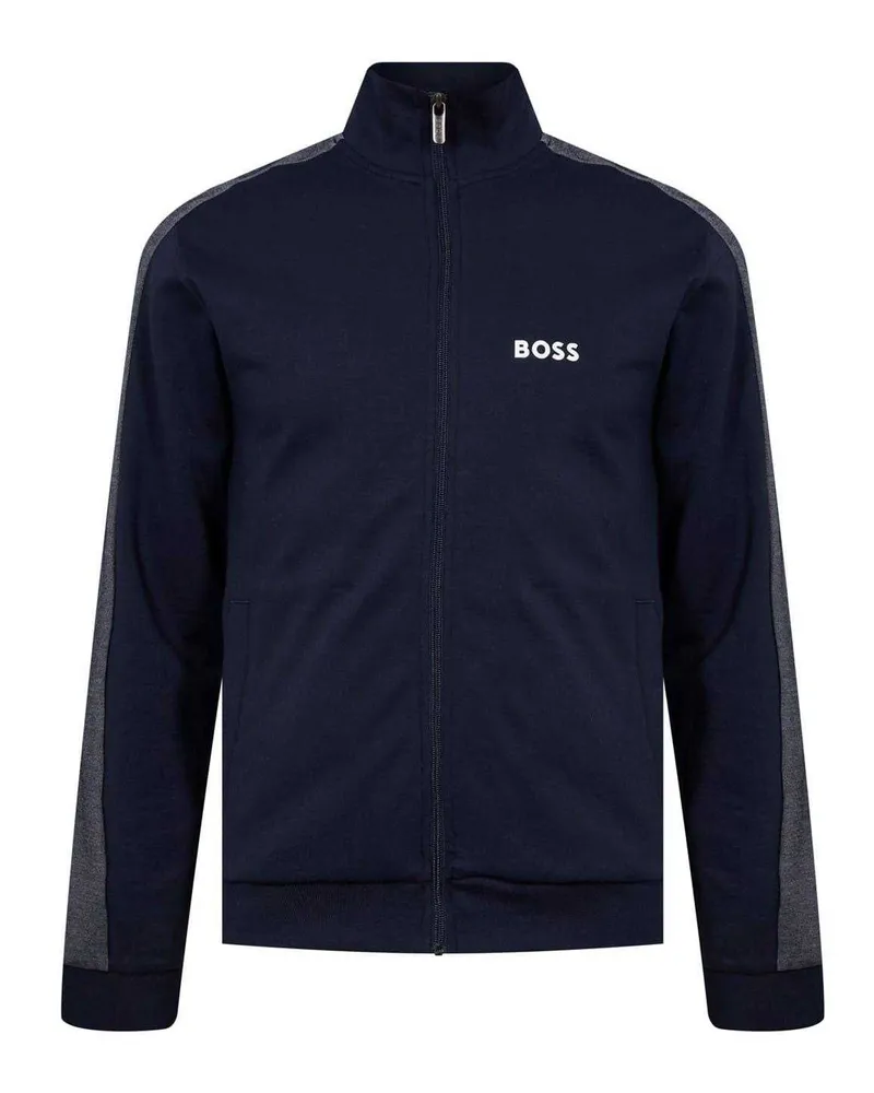 HUGO BOSS Trainingsjacke für Herren, Stehkragen (Marine/Weiß Marineblau