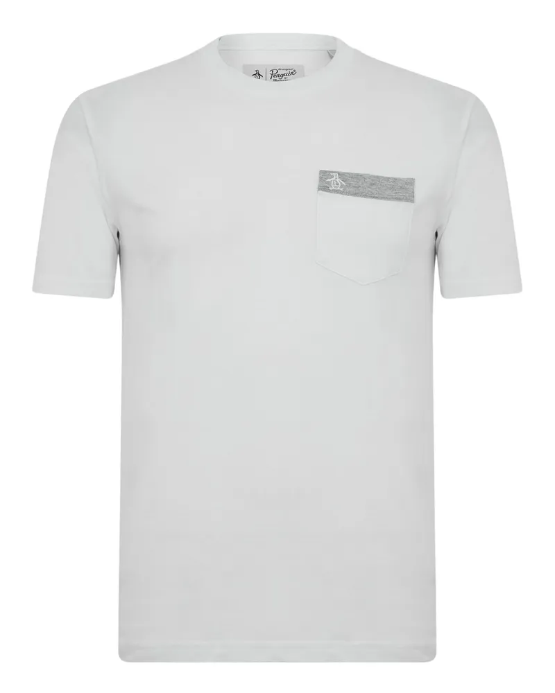 Original Penguin T-Shirt für Herren, Brusttasche (Weiß Weiß