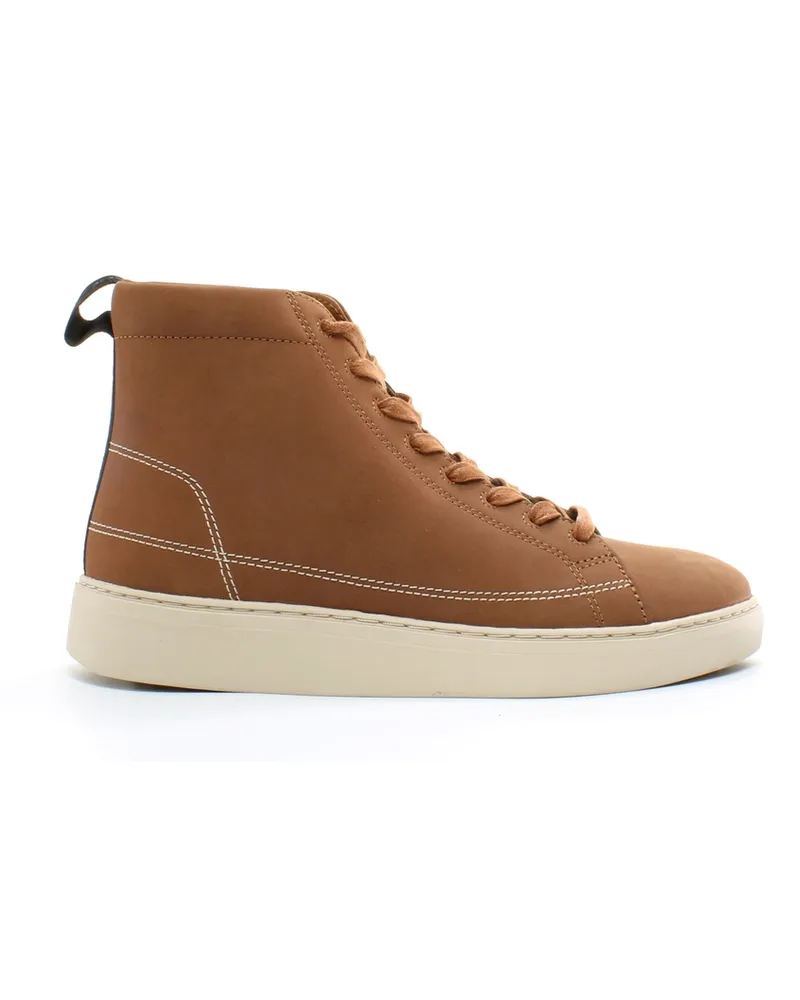 Lyle & Scott Shankly Mid Brown Leather Lace Up Sneakers für Männer FW1212 Z871 Braun