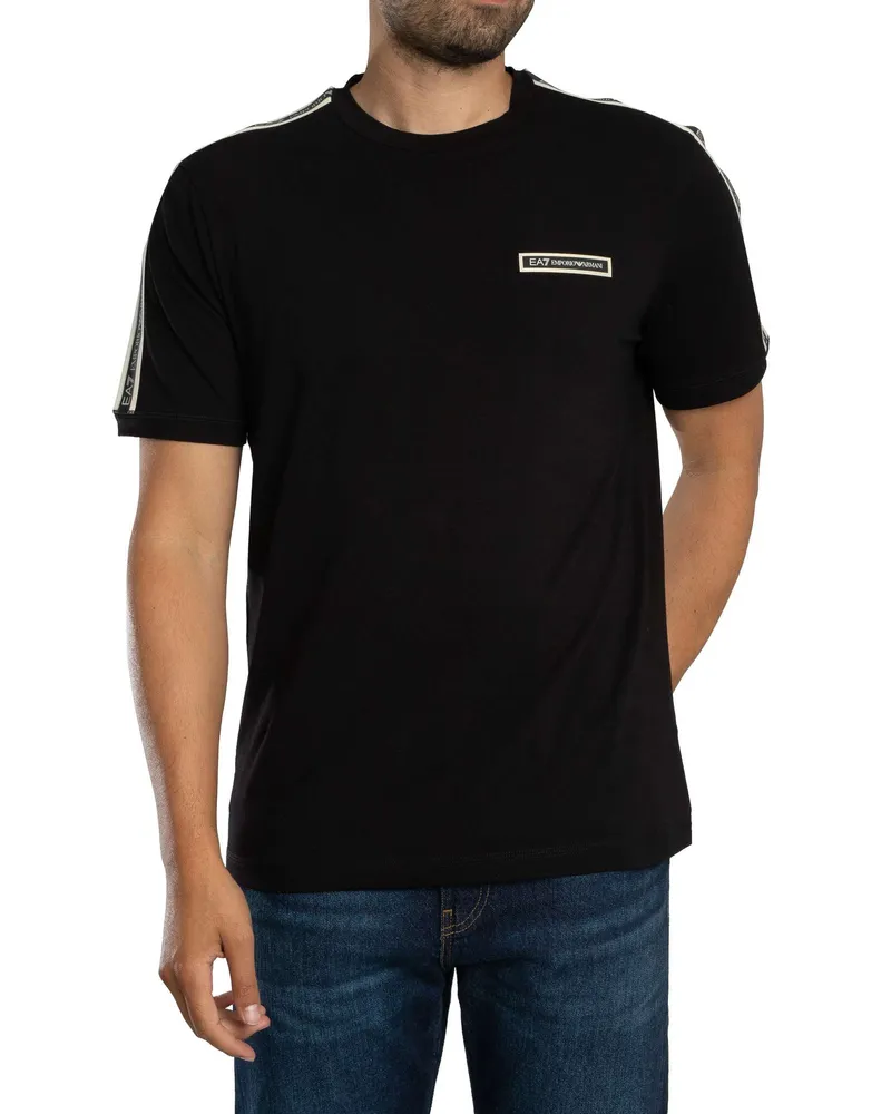 EA7 Box Logo T-Shirt, Schwarz Schwarz