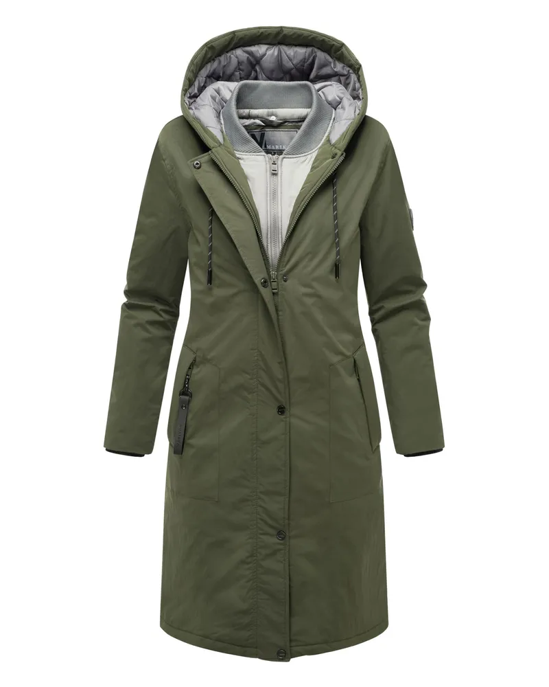 Marikoo Damen Winterjacke Ledalaa mit Kapuze Grün