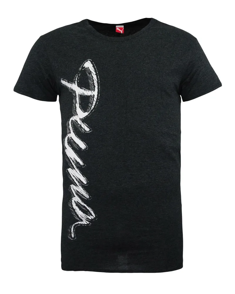 Puma Womens Oversize Kurzärmel-T-Shirt Grafik Tee Charcoal 822354 02 Grau