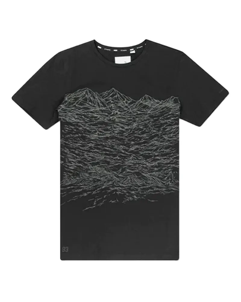 Puma X Stampd Wave Texture Print Kurzschläfe schwarzes Crew Herren T-Shirt 570919 01 Schwarz