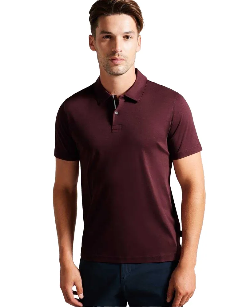 Ted Baker Zeiter" Poloshirt für Herren, Baumwolle (Weinrot Rotbraun