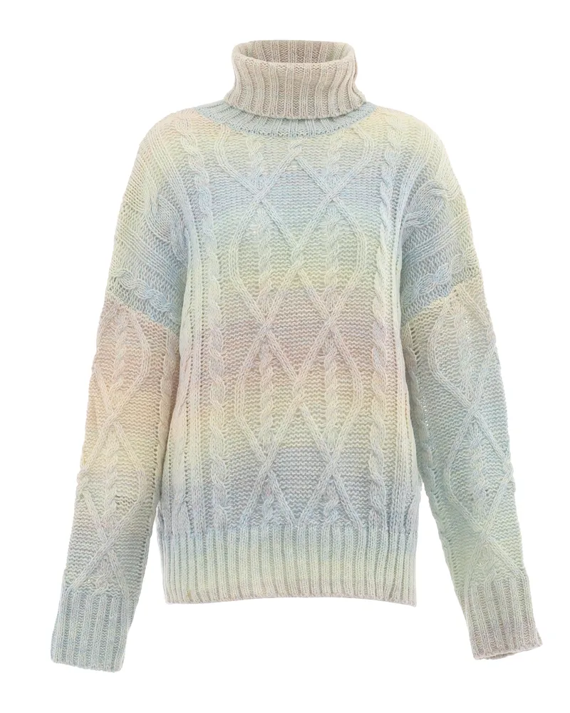 My Mo Rollkragenpullover Damen Blauminze Hellblau