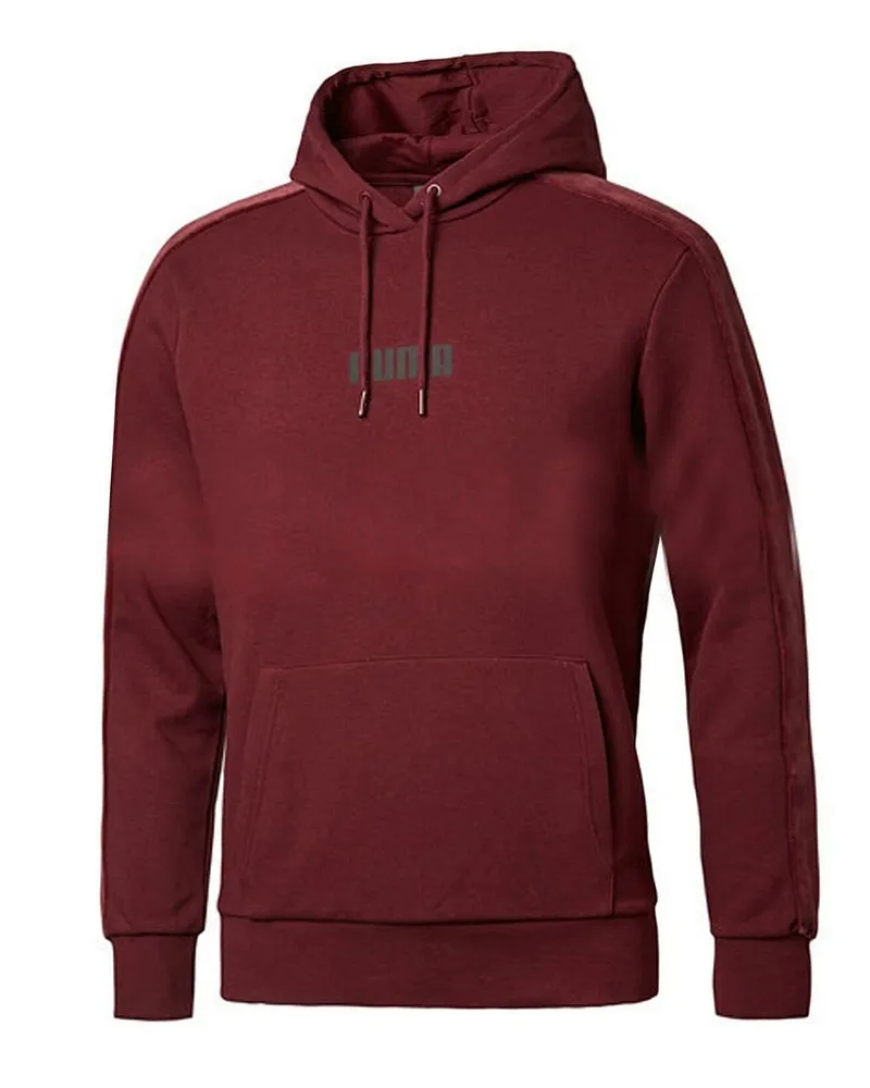 Puma Grafiklogo Langarm Pullover Burgund Herren Velvet Hoodie 844462 02 Bordeaux