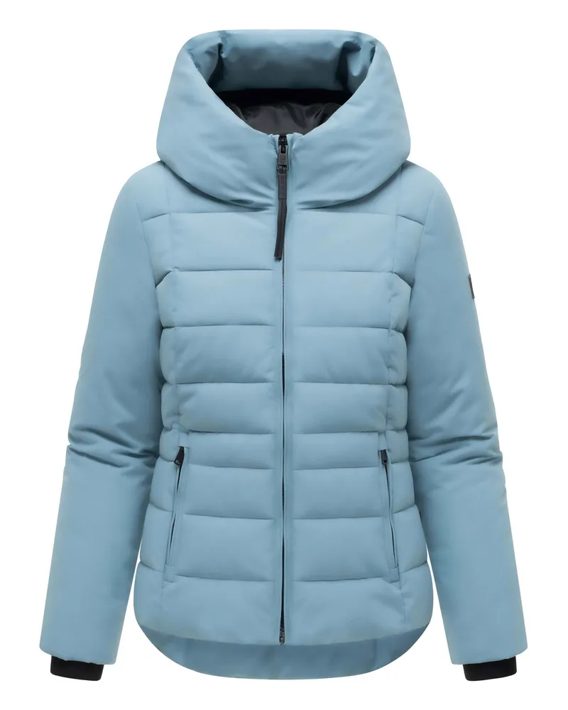 NAVAHOO Damen Steppjacke Stepptänzchen mit Kapuze Blau