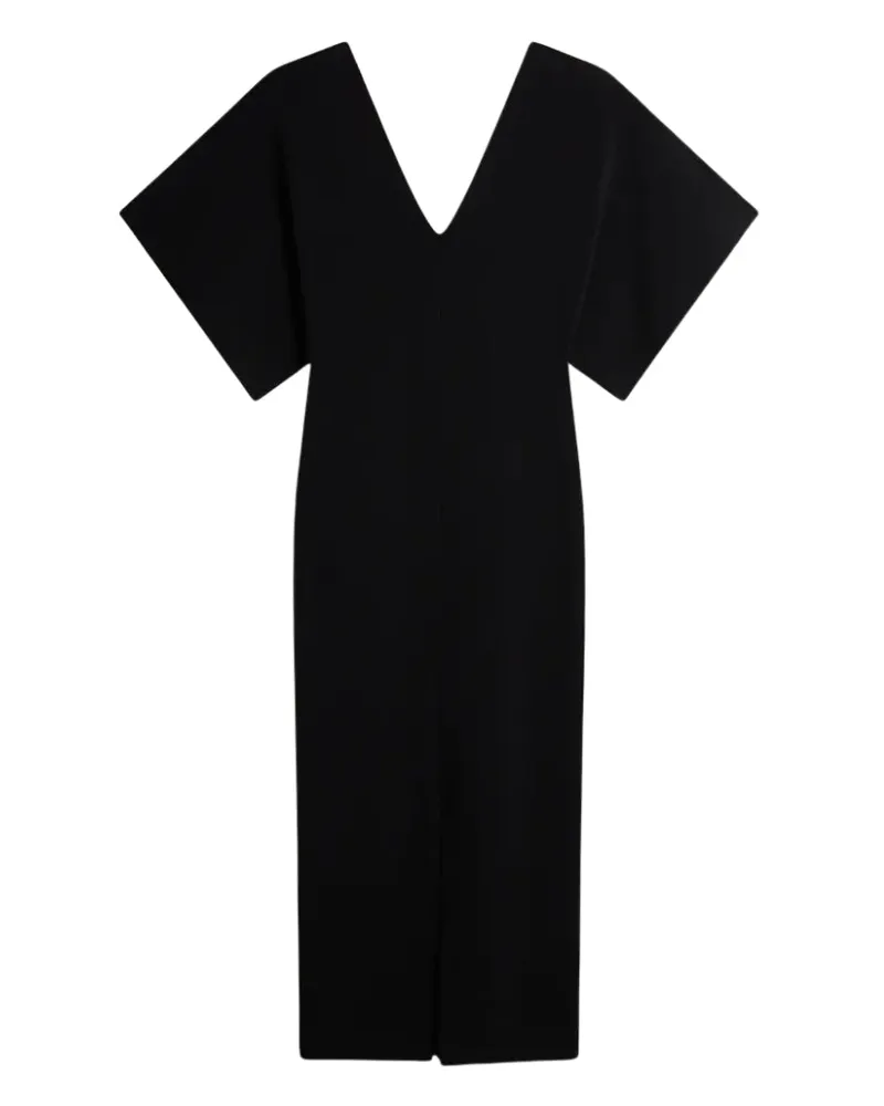Ted Baker Rebecca Strickkleid mit V-Ausschnitt, Midi-Länge - Schwarz Schwarz