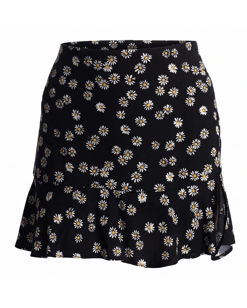 GAP Damen-Minirock mit Rüschen am Saum 664956 Schwarz