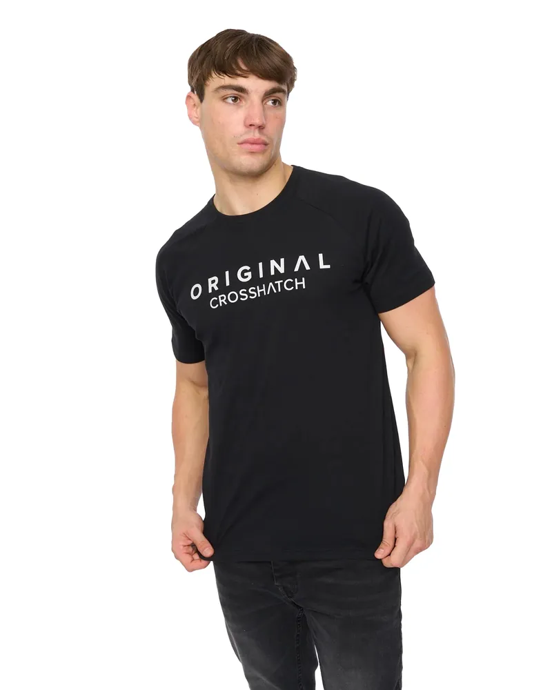 CrossHatch Chantlars" T-Shirt für Herren (Schwarz Schwarz