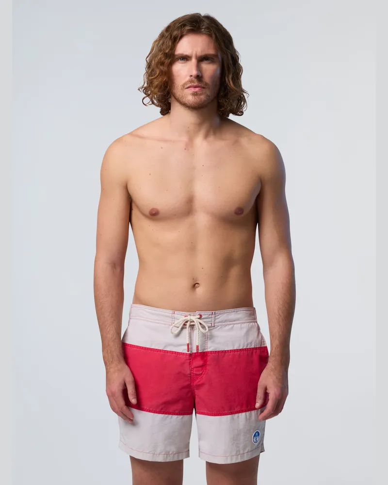 North Sails Badeshorts im Colorblock-Design - Rot Rot