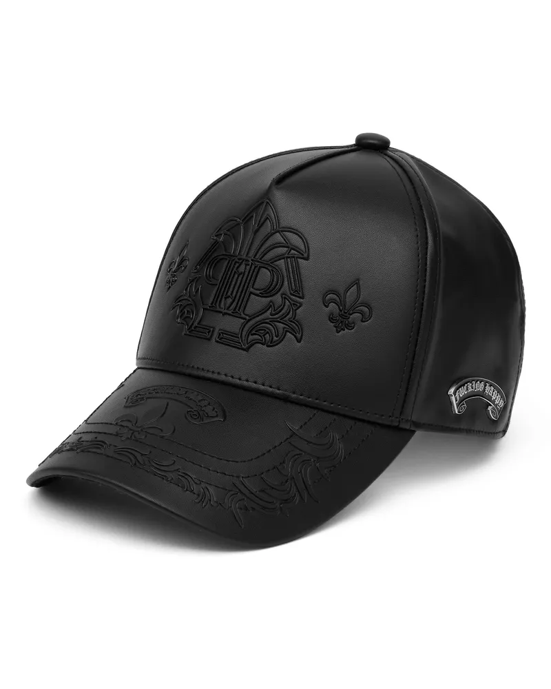 Philipp Plein Baseballcap mit Gothic-Plein-Logo - Schwarz Schwarz