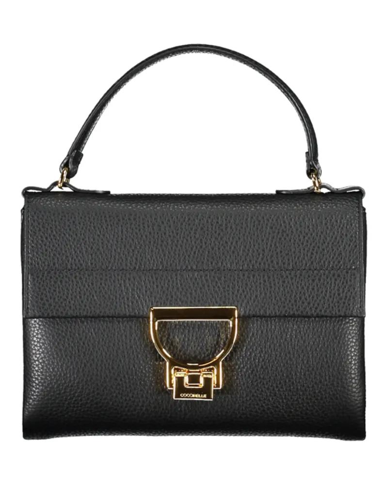 Coccinelle Damen schwarze Leder-Handtasche Schwarz