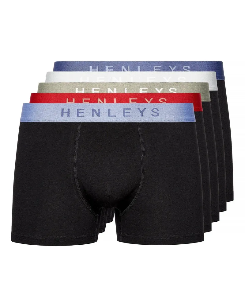 Henleys Blackiris" Boxershorts für Herren(5er-Pack) (Schwarz Schwarz