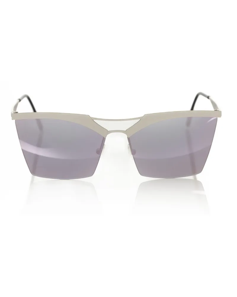 Frankie Morello 22090 Sonnenbrille modernes geometrisches Design Hellgrau