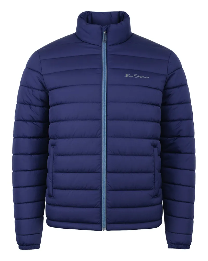 Ben Sherman Signature Herren Dunkelblaues Gepolstertes Jackett Dunkles