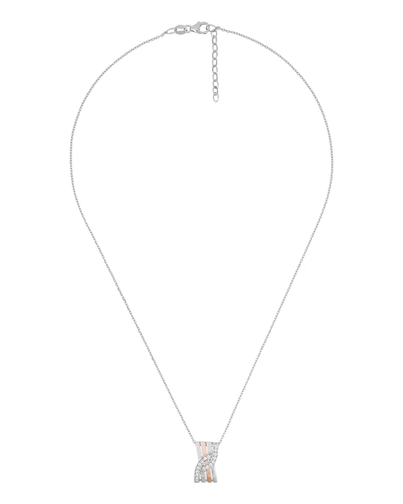Orphelia Damen-Kette aus 925er Sterlingsilber mit Anhänger, Silber/Rosé, ZH-4831 Silber