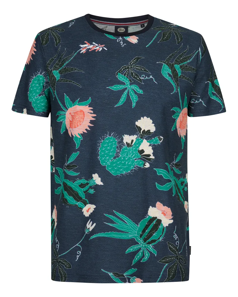 Petrol Industries T-Shirt mit Allover-Print Carbón Herren Marineblau