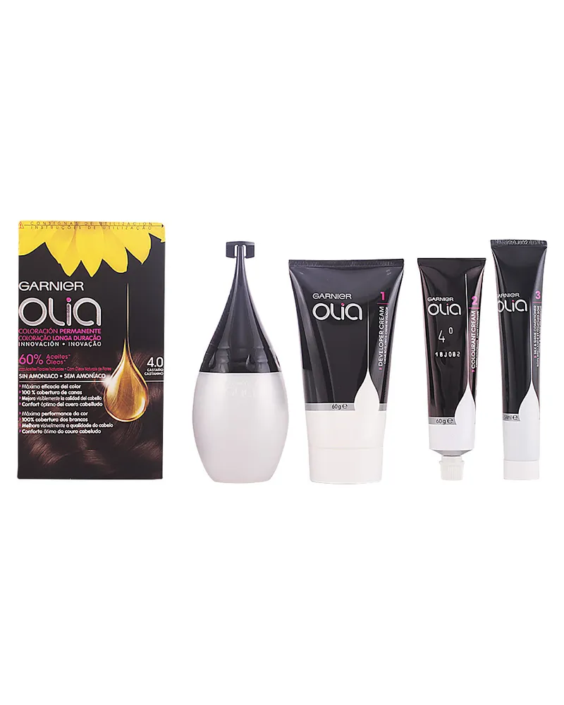 Garnier Olia Coloración Permanente #4,0 Castaño Set 4 pz 