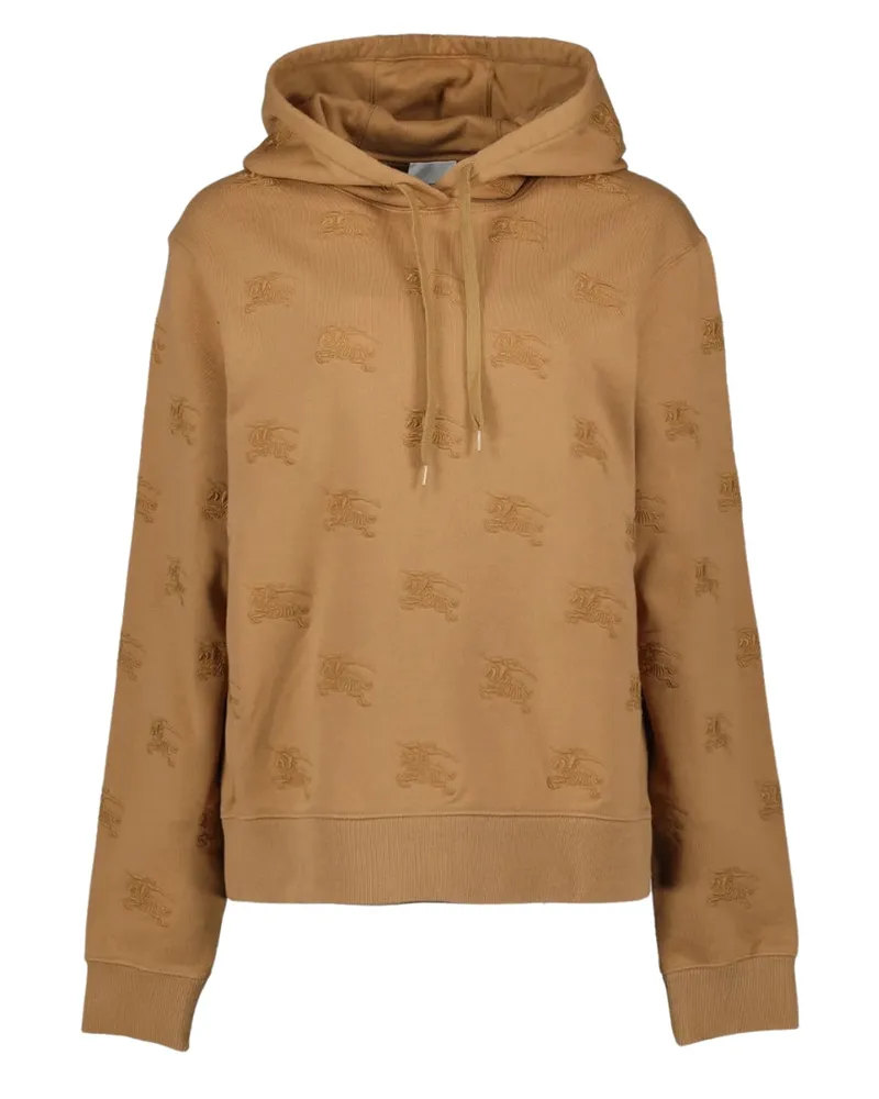 Burberry Hoodie Mit Logo-stickerei Und Kordelzug In Camel Legacy Brown Braun