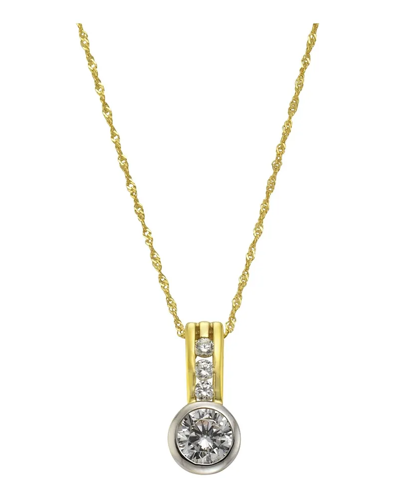 Celesta Gold Halskette 375/- Gelbgold 2farbig Zirkonia Gold