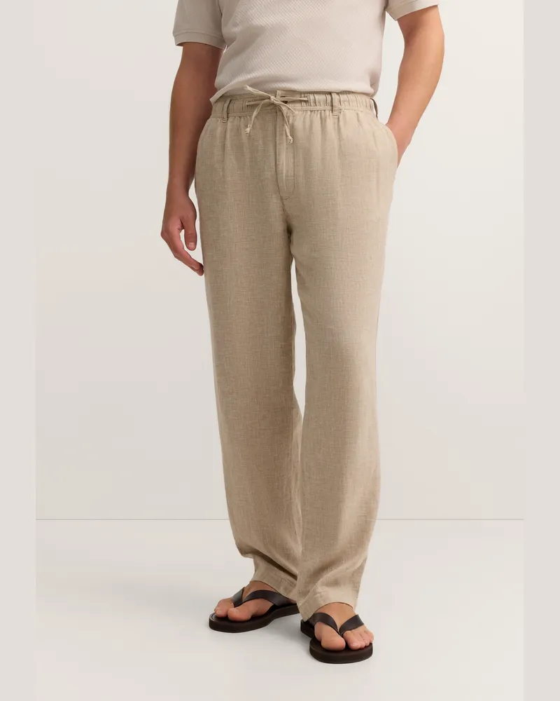 Bugatti Herren Chino Regular Fit aus Leinen-Baumwolle Ecru