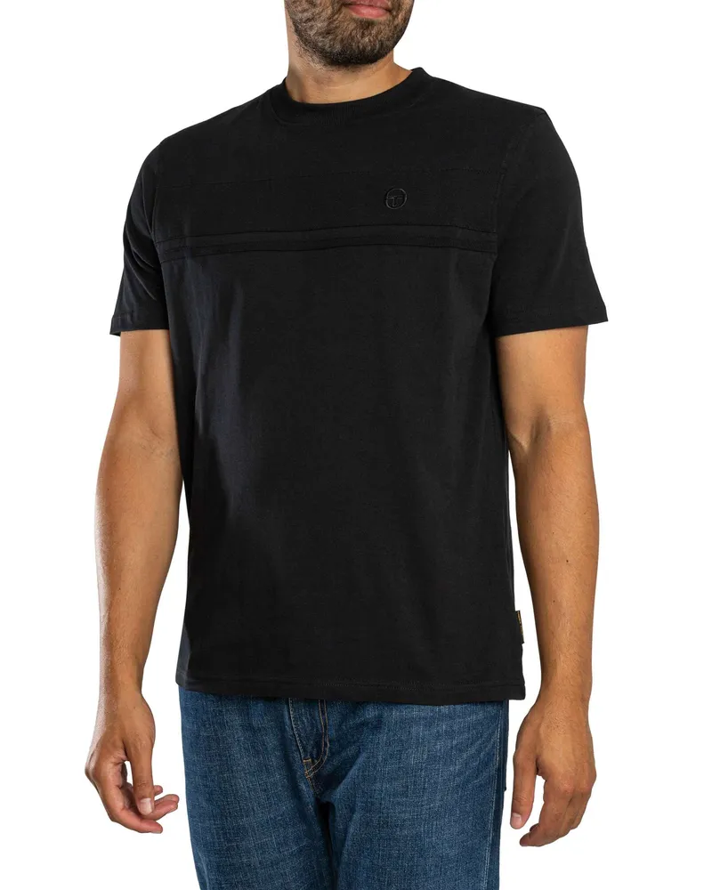 Sergio Tacchini Tonales Dama-T-Shirt, Schwarz Schwarz