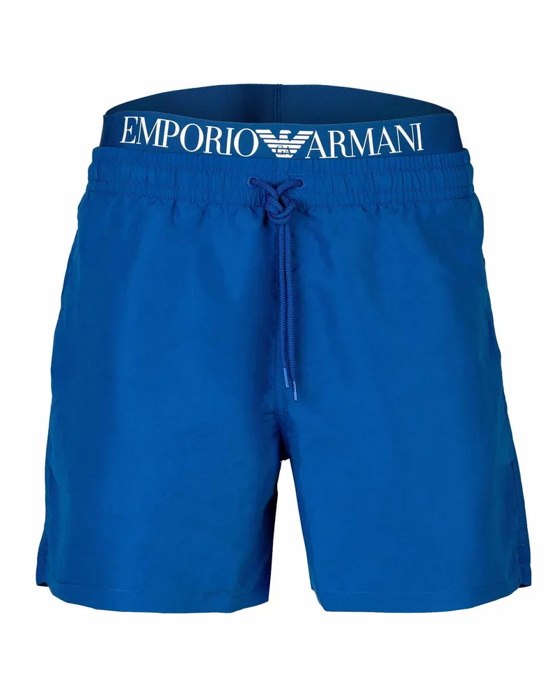 Emporio Armani Logoband Badeshorts Blau