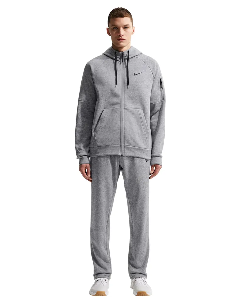 Nike Hoodie mit durchgehendem Reißverschluss für Herren, Dri-FIT, Training (Grau Grau