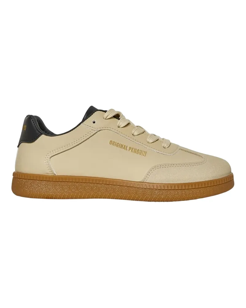 Original Penguin Retro Sneaker für Herren, Runder Zeh, Flach (Cremefarbe Creme