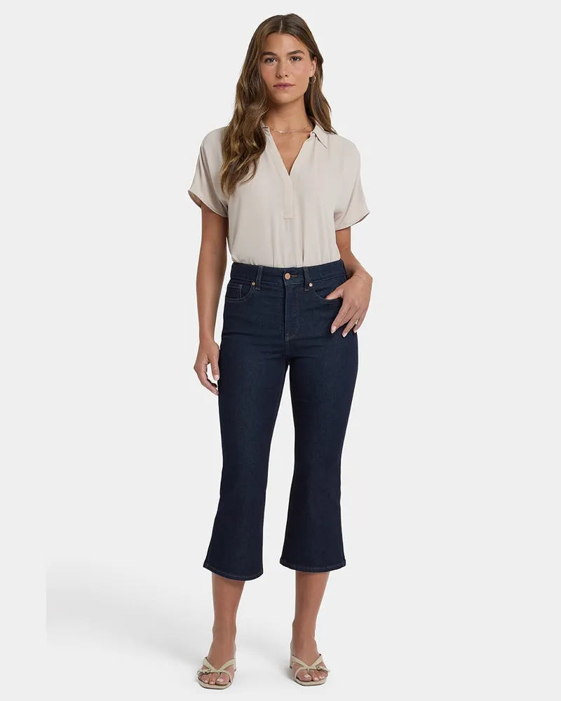 NYDJ not your daughter's Jeans  Monica Kick-Flare-Crop-Jeans mit hoher Taille Dunkelblau